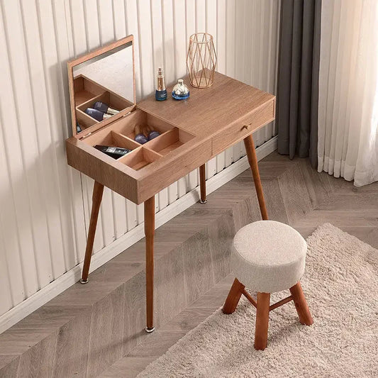 Felinesol – Toaletka Drewniana z Lusterkiem i Szufladami